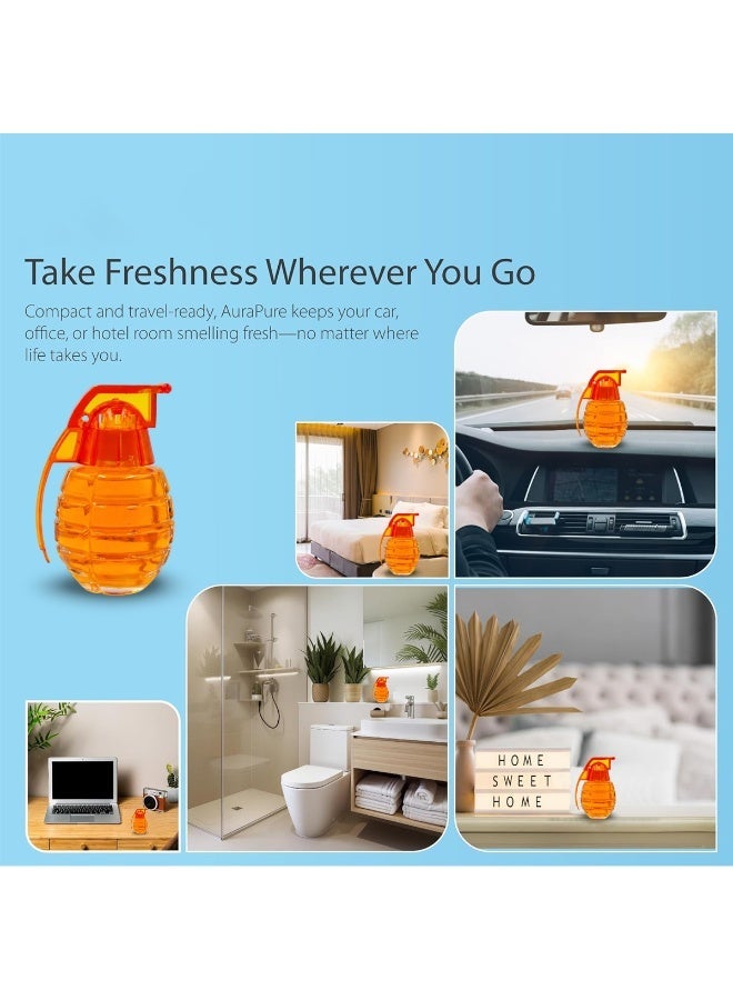 NG Grenade-Style Gel Air Freshener for Car, Home and Office, Long-Lasting Fresh Lemon Fragrance, Leakproof All-Weather Performance, Compact Dashboard and Cup Holder Air Freshener, Odour Control for Living Spaces - 794-519 - Image 2